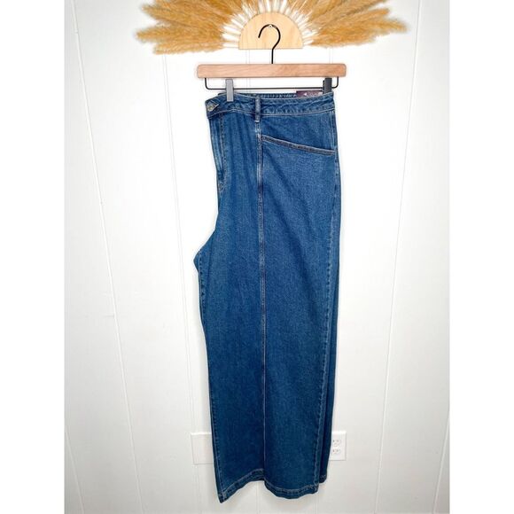 Ava & Viv High Rise Relaxed Fit Wide Leg Jeans Plus Size 26 Denim - Picture 2 of 14